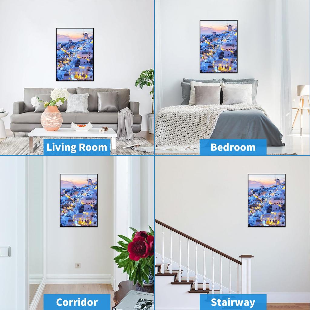 CHengQiSM 1000 деталей пазла Греция Пейзаж Взрослый Эгейское море Стильный интерьер Подарок x 50 Санторини, (70 см)