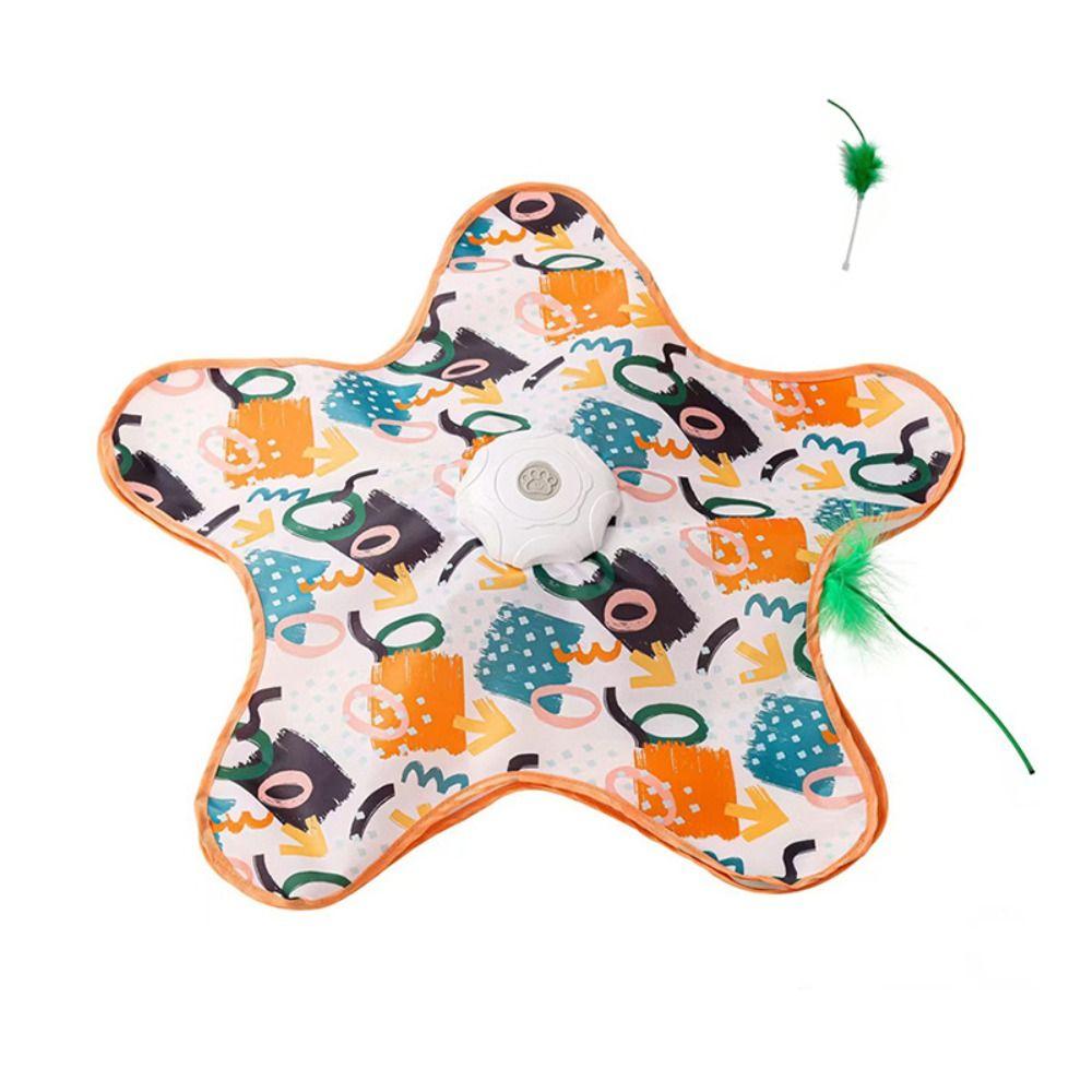 Built-in Feathers Cat Hide and Seek Toy Motion Sensing Automatic Cat Teaser  Indoor Game