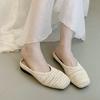 Retro Woven Bag Head Half Slippers Women's Outer Wear 2025 New Summer Vacation Style Blue Pedal Muller Sandals