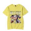 Ladies' Loose Casual Fun Moo Deng Bouncing Pig Print Pure Cotton Short Sleeved Top T-Shirts Women’s