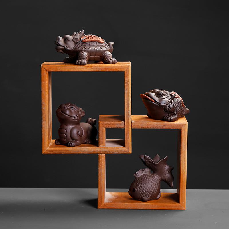 1 шт. Чайное сокровище Фиолетовый песок Чай Игра с Pixiu Золотая жаба Чай Домашнее животное Украшение ручной работы Привлечение богатства