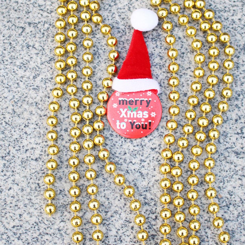 Heart Shape Round Beads Chain Garland Fixed Plating Mirror Surface Elegant Decoration Beads String for Wedding Birthday Stage