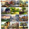 Small House Picture DIY Painting By Numbers Kits Landscape Modern Wall Art Picture By Numbers For Home Decors 40x50cm