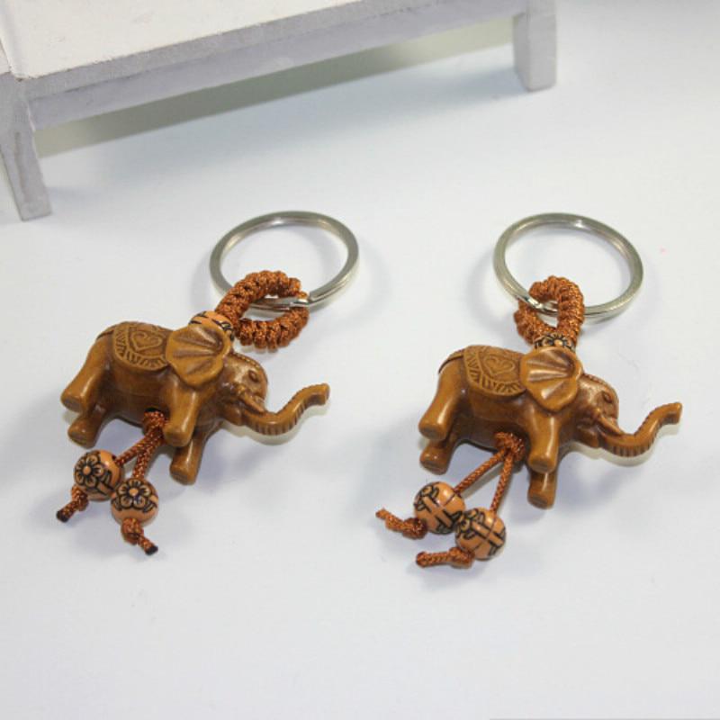 Деревянный кулон с резьбой по счастливому слону, брелок для ключей, цепочка для ключей от зла, защищает подарок
