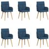 Dining Chairs 6 Pcs Fabric Blue 60 X 56 X 96 Cm