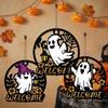 Hollow Out Welcome Wooden Wall Sign Cartoon Halloween Front Door Decor  Living Room