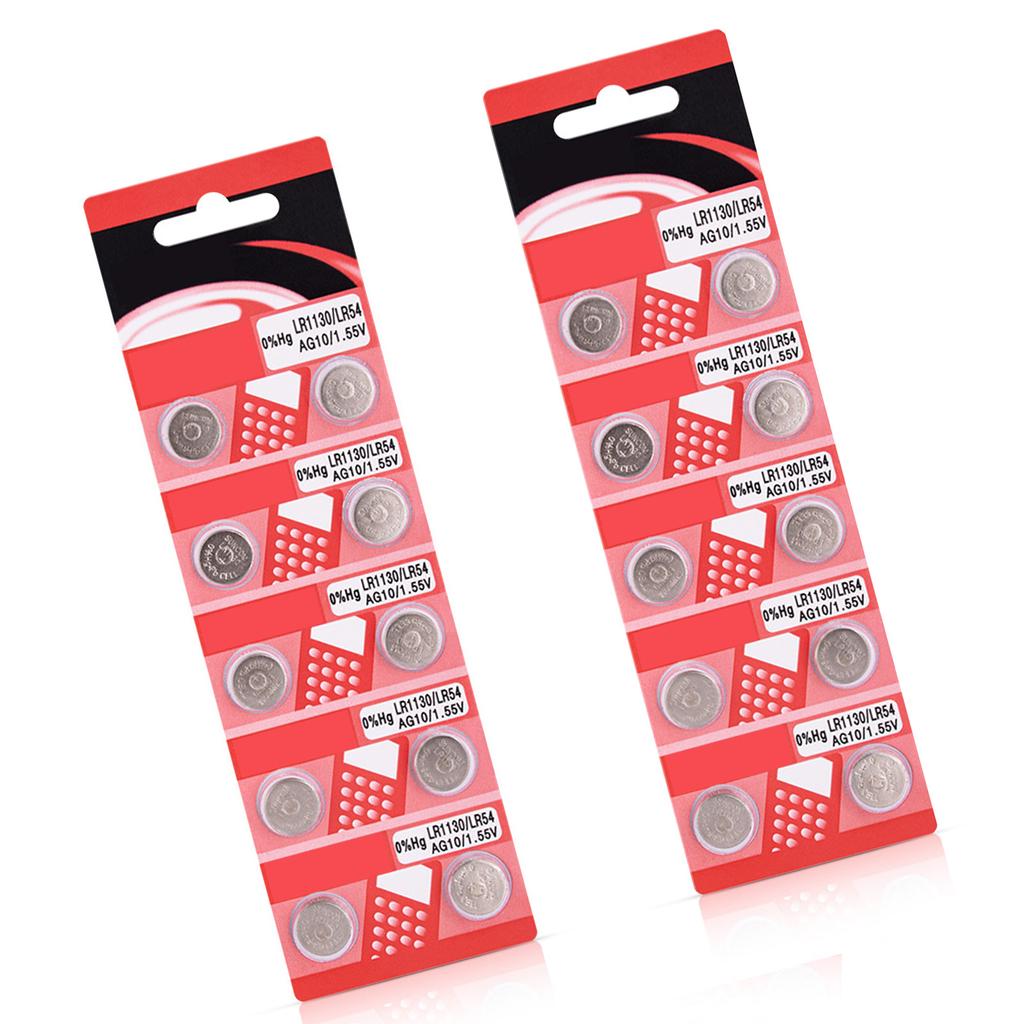 Упаковка из 10/20 батареек таблеточного типа высокой емкости AG10 LR1130 Щелочная батарейка таблеточного типа AG10 LR1130 для малой электроники