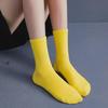 Colorful Women's Medium-Tube Cotton Socks - Trendy Macaron Candy Colors for Spring and Autumn