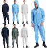 Unisex Anti Static Dust Resistant Coverall Hooded Full Body Jumpsuit Front Zipper Closure Workshop Labor Spray Painting