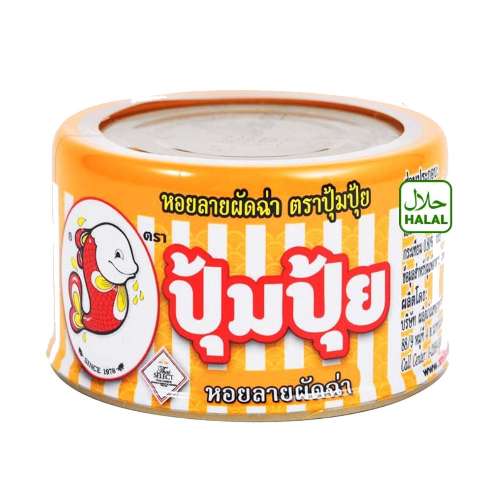 Pumpui Pad Cha Жареные острые моллюски 40 г. х 1 / 3 / 6 шт - Тайский вкус, Сделано в Таиланде
