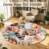 Round Rug Custom NameSabrina Carpenter Pattern Non Slip Carpet Home Floor Decor