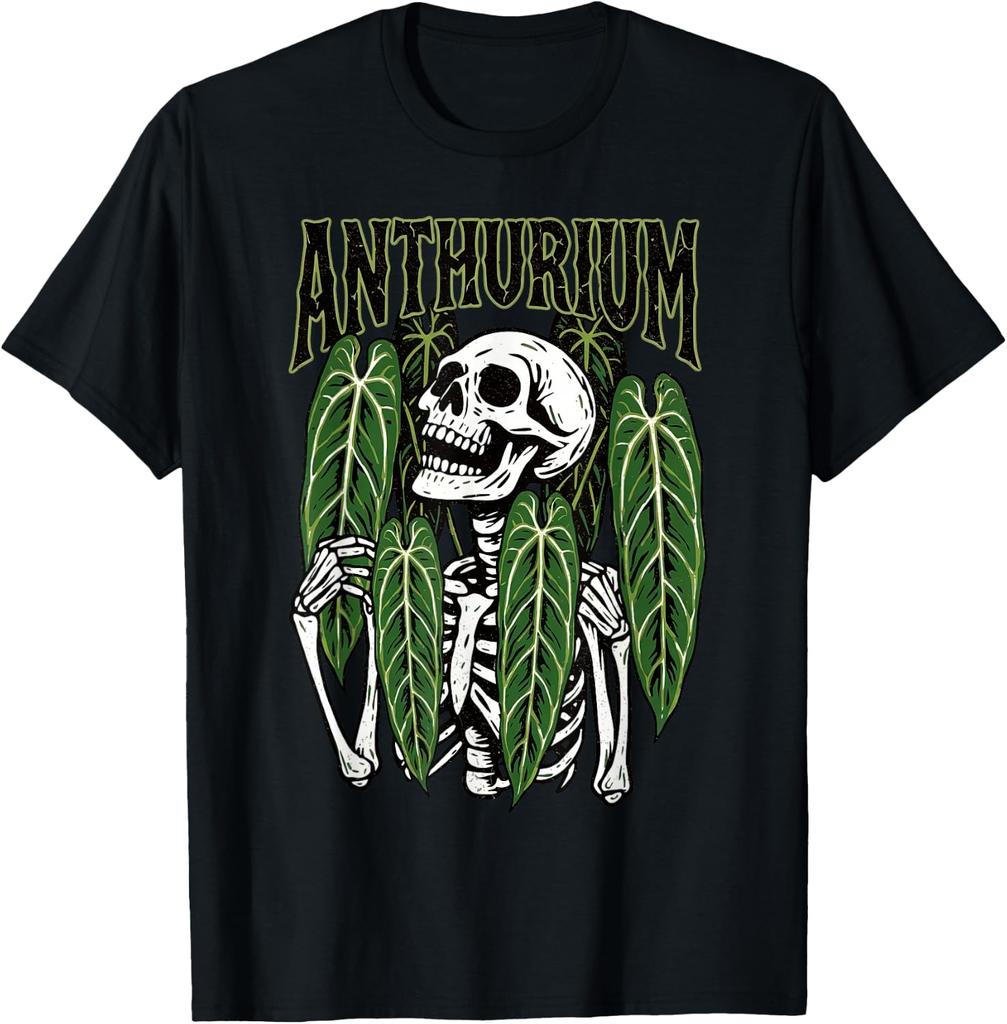 Anthurium Skeleton Gothic Plant Warocqueanum Houseplant Mom T-Shirt Breathable Casual Y2k Printed T-shirt
