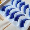 5Pairs Masquerade Fox Cat Eye Eyelashes Dramatic Look Eyelash Extension Green Blue Colored Lashes