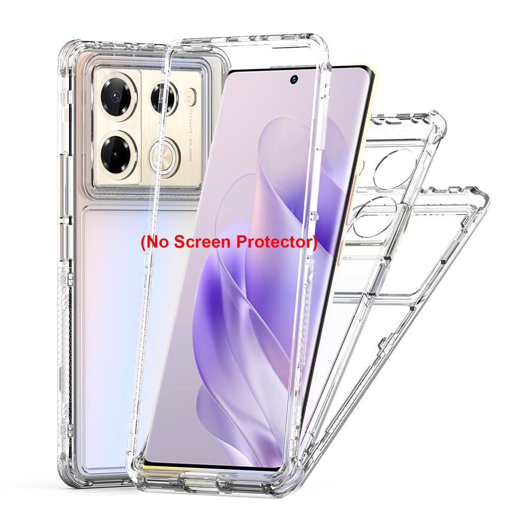 Гибридный противоударный чехол 3 в 1 для Infinix Note 40Pro Plus GT 20 Pro Жесткая пластиковая рамка Прозрачная задняя крышка из ТПУ Fundas