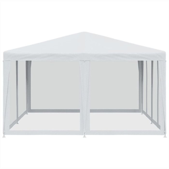 VidaXL Party Tent with 8 Mesh Sidewalls White 4x4m HDPE, Tent, Canopy Tent, Gazebo Awning, Tent of 4010061