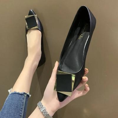 Модные туфли-слипоны с острым носком для женщин, желтые мокасины, черные женские балетки, стильная повседневная корейская мода, новейшее высокое качество