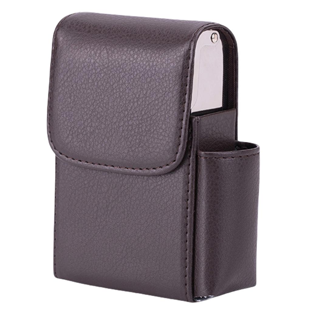 PU Leather Cigarettes Protective Bag Cigarettes Lighter Holder Pocket Case Cigarettes Storage Container for Smokers