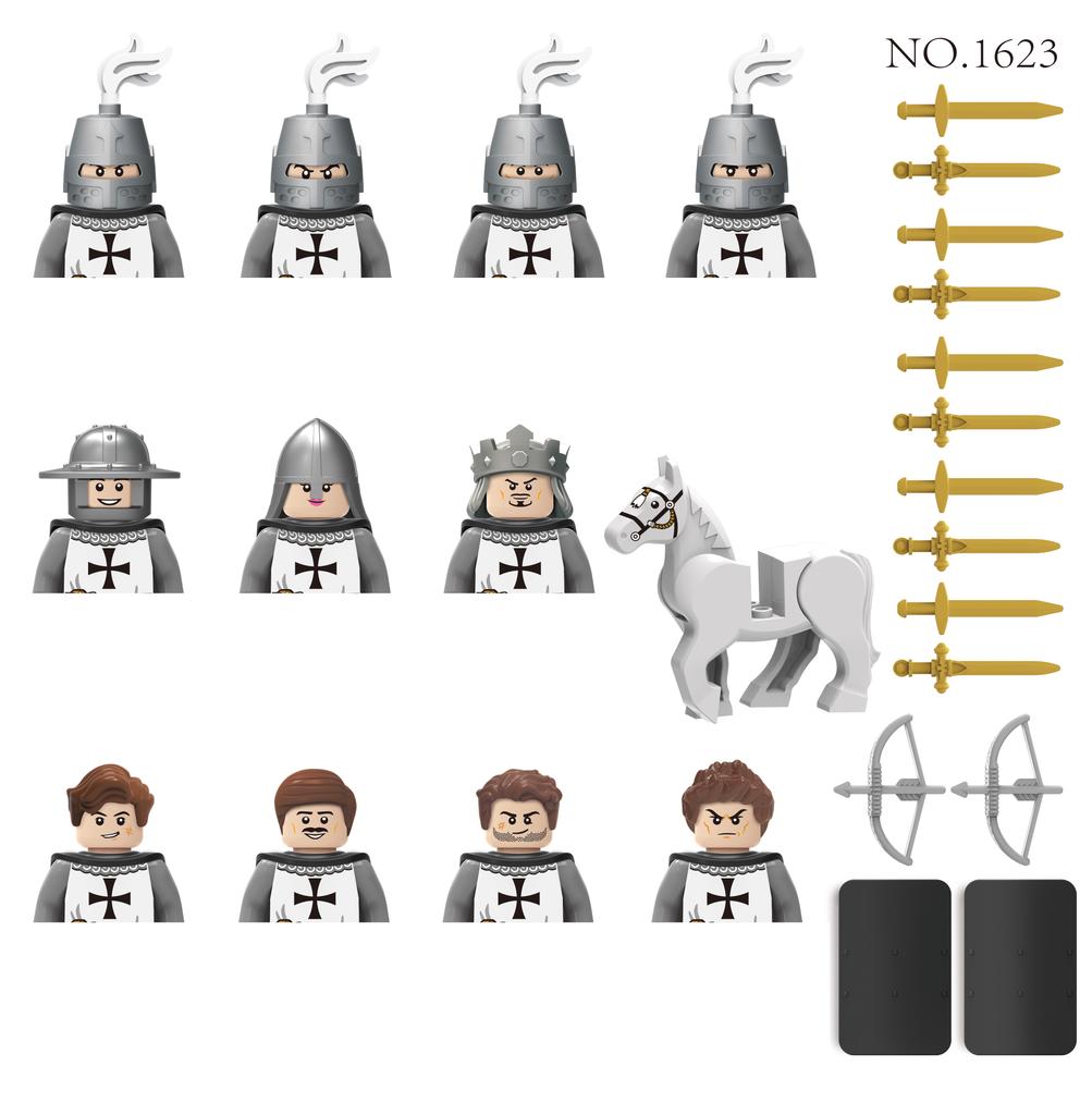 Военные Строительные Блоки Средневековые Фигурки Солдат Подарки Игрушки Оружие Щит Священная Римская Империя Сент-Лазарь Рыцарь Иерусалима Легион MOC