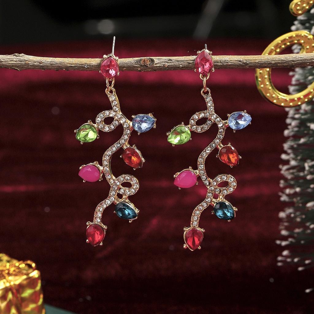 Christmas Stud Earrings Combination New Cartoon Holiday Alloy Dripping Elk Old Man Bell Earrings Set