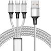 Кабель Cutwif для множественной зарядки, 2 шт. по 4 фута, разветвитель USB C, 3-в-1 кабель для зарядки, несколько USB-кабелей с 3 разъемами Type-C