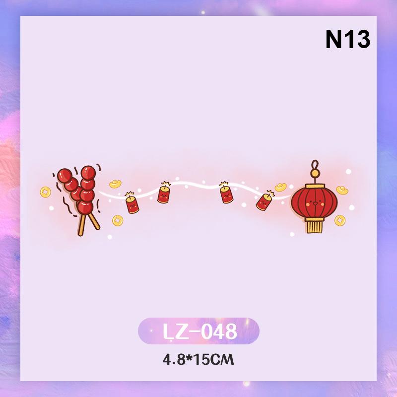 Красные наклейки для татуировок в китайском стиле, водонепроницаемые временные наклейки для татуировок на теле и лице, китайские наклейки для декора в честь года