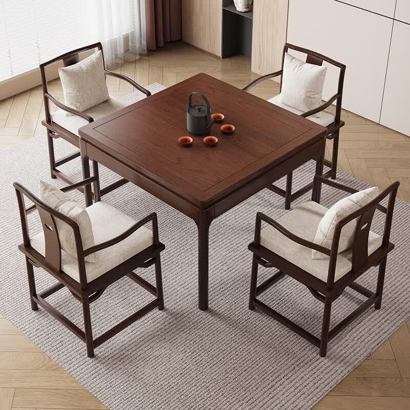 Mengzhang New Chinese Style Solid Wood Square Dining & Game Table