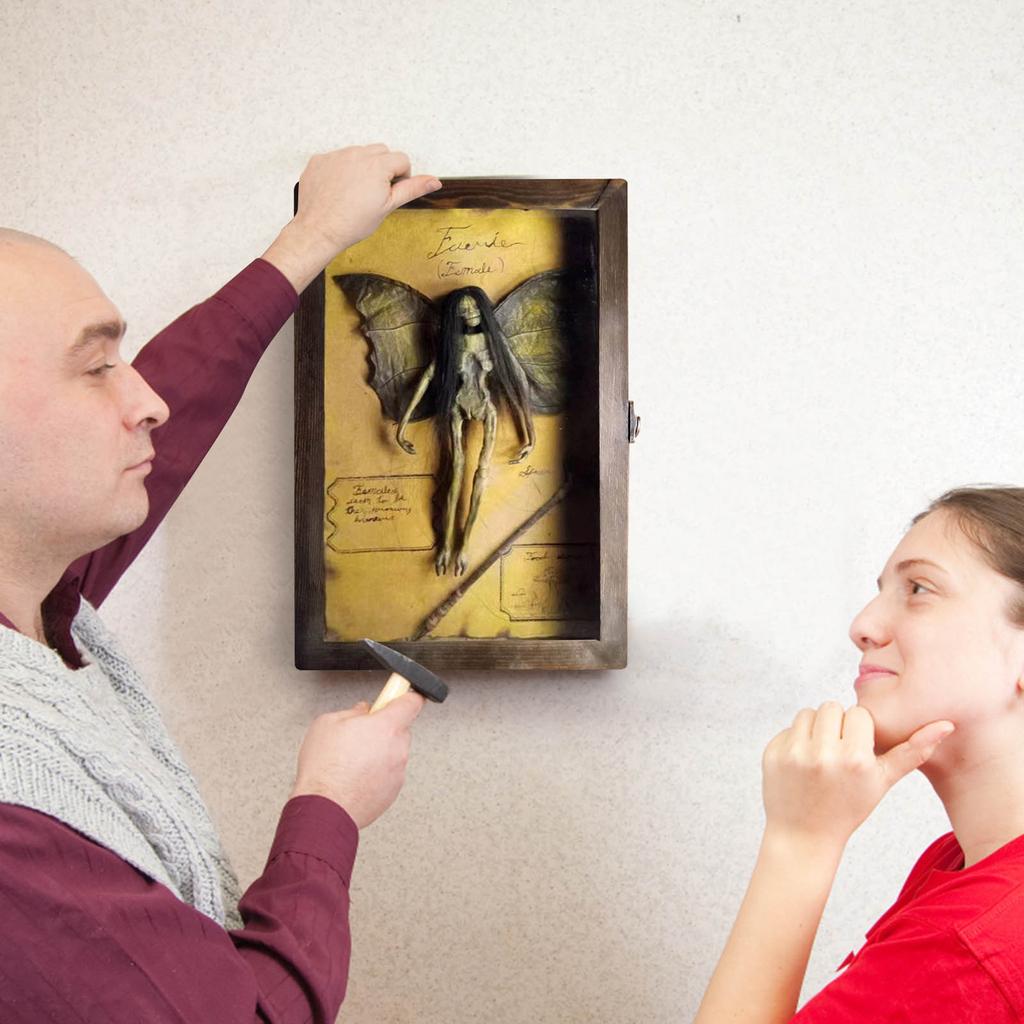 Проклятые предметы, коробка с мертвой тенью, витрина, жуткий мумифицированный труп ручной работы, художественный орнамент