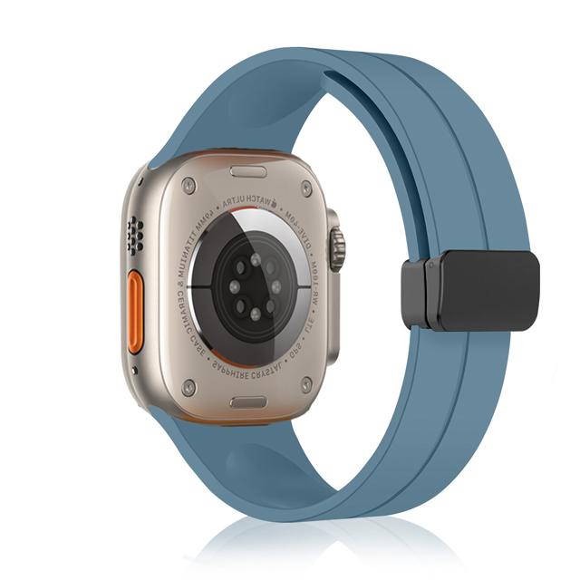 Strap For Apple watch ultra 3 2 band 44mm 45mm 49mm 40mm 41mm 46mm Magnetic Silicone Bracelet correa iWatch Series 8 se 9 10 11