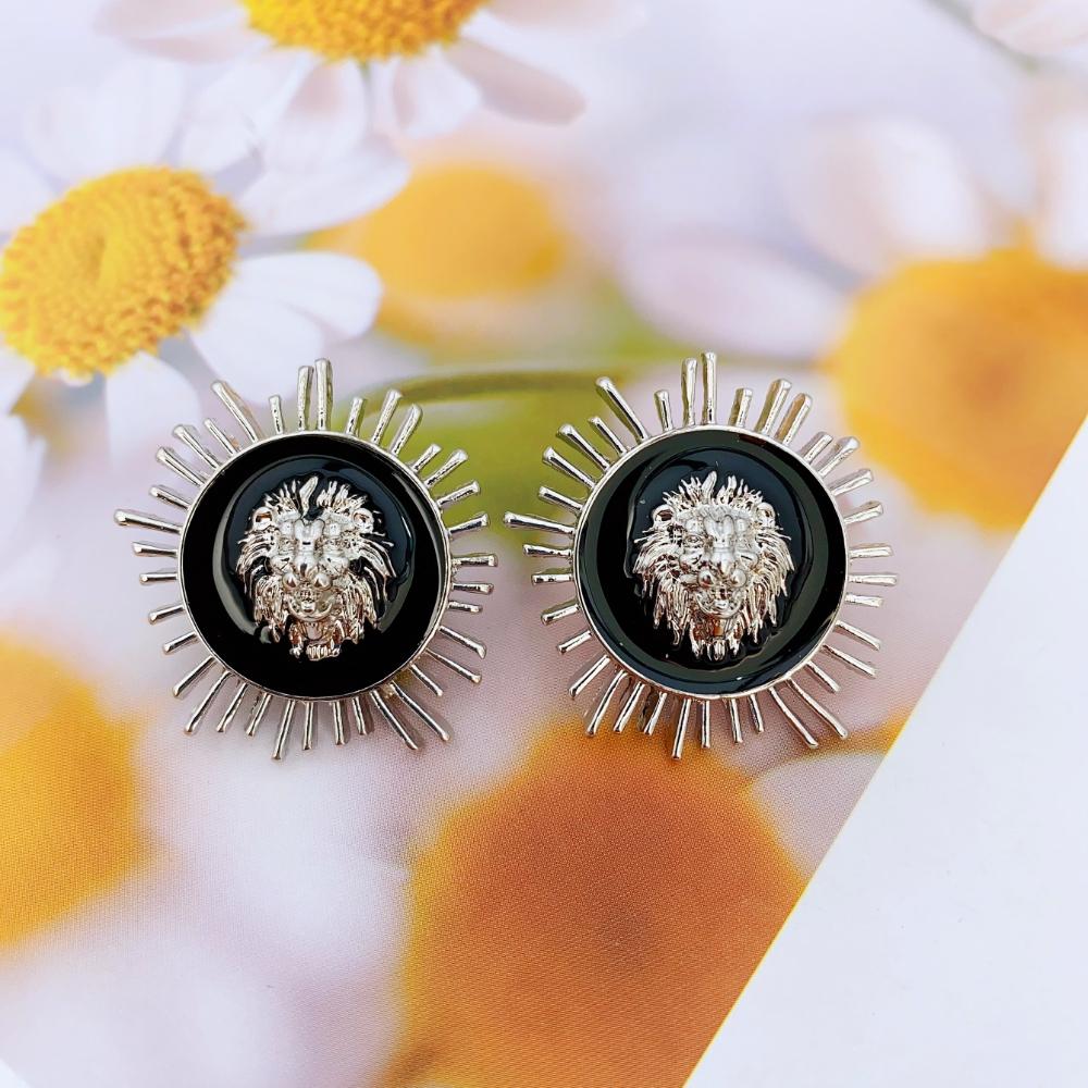 Женские серьги с преувеличенной головой льва, модные и качественные украшения из сплава