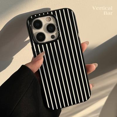 Персонализированный чехол для iPhone 16 с вертикальными полосками, защитный чехол для iPhone 13, силиконовый чехол 15pro Max, подходит для 11, трендовый 12