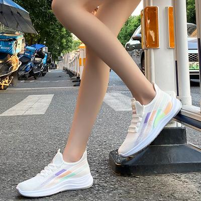 Модный дизайн спортивной обуви 2024 года, новая сетчатая дышащая нескользящая мягкая подошва, универсальная вулканизированная женская обувь, кроссовки на платформе