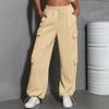 Women's Fashion Sport Solid Color Pocket Casual Sweatpants Pants