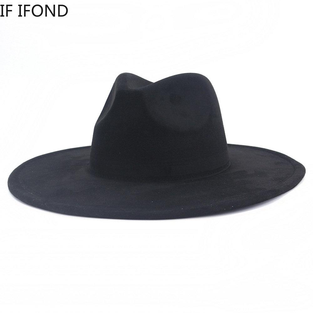Новая замшевая шляпа Fedora с широкими полями 9,5 см для женщин, мужская панама мягкой формы, джазовая шляпа, модная розовая кепка с свадебным украшением