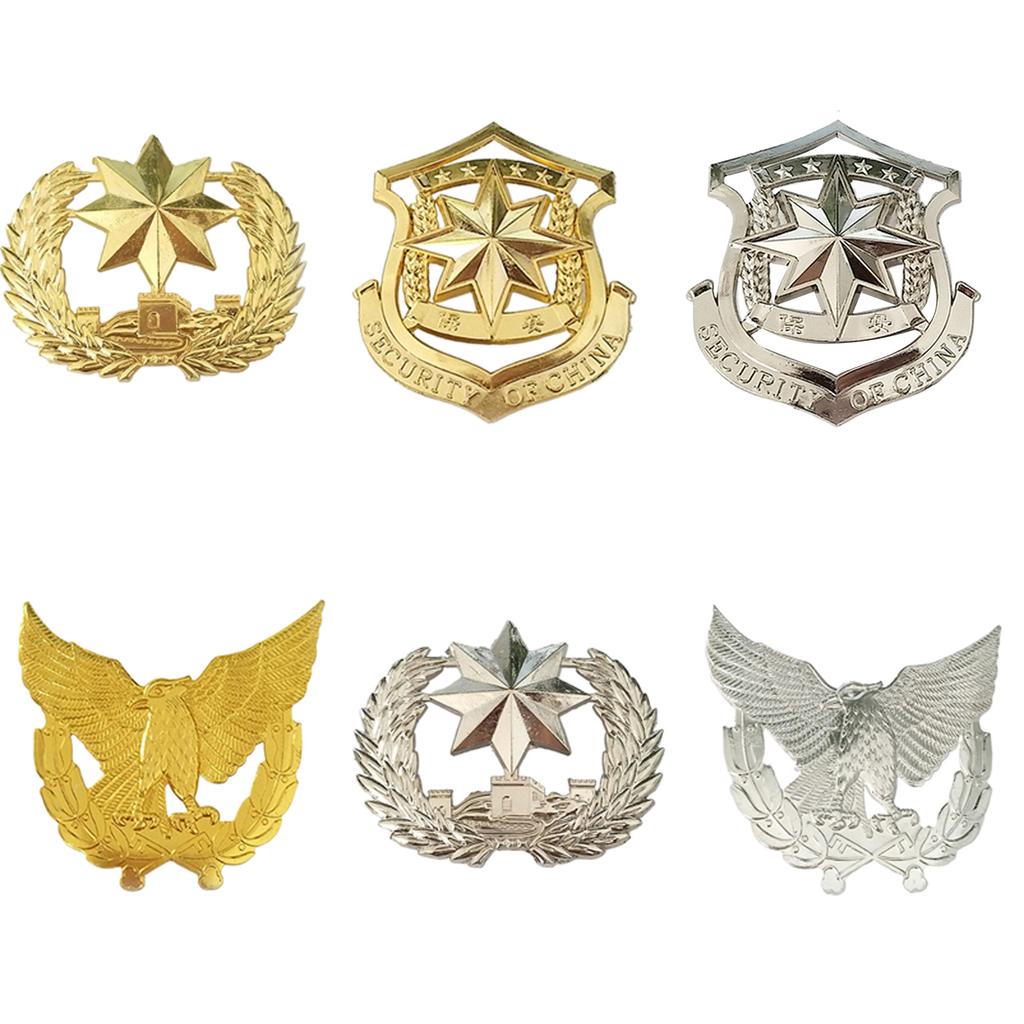 Uniform Cap Star Emblem Unisex Adult Security Guard Helmet Hat Badge Hat Accessories for Police Security Uniforms