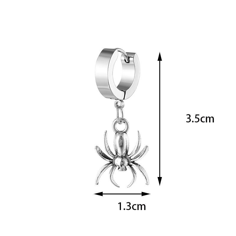 Серьги-кольца с испуганным пауком для женщин и мужчин, большие готические серьги из нержавеющей стали на Хэллоуин, вечерние украшения для ушей, подарок, серьги с пирсингом в стиле панк