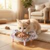 Stainless Steel Pet Feeding Bowl Flower Shape Dog Water Bowl Neck Protection Bowl  Indoor Use