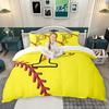 Homewish Softball Baseball Duvet Cover Set, Sports Initial Comforter Cover Set, Personalized Monogrammed Bed Set