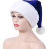 Blue Velvet Christmas Hat for Adults, Festive Holiday Party Accessory, Comfortable & Stylish New Year Celebration Item