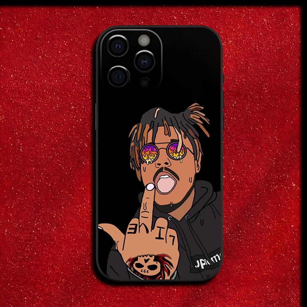 Чехол для телефона Rapper 999 J-Juice W-WRLD для iPhone 16,15,14,13,12,11,Pro,X,XS,Max,XR,Plus,Mini Мягкий черный чехол