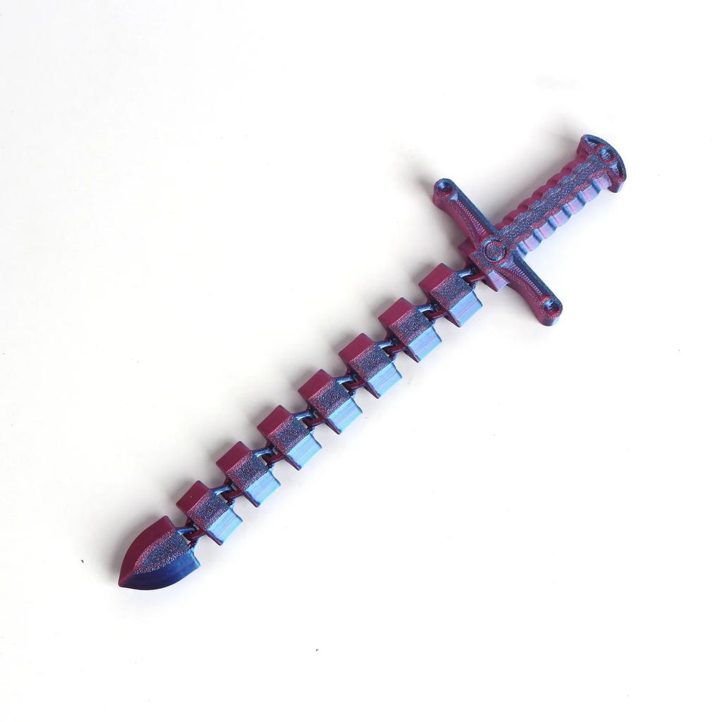 Деформирующийся меч, напечатанный на 3D-принтере, Аксессуары для интерьера, Хлыст, Согнутый, Деформированный, Растянутый, Фиксирующийся, Гибкие мечи, Украшения для дома