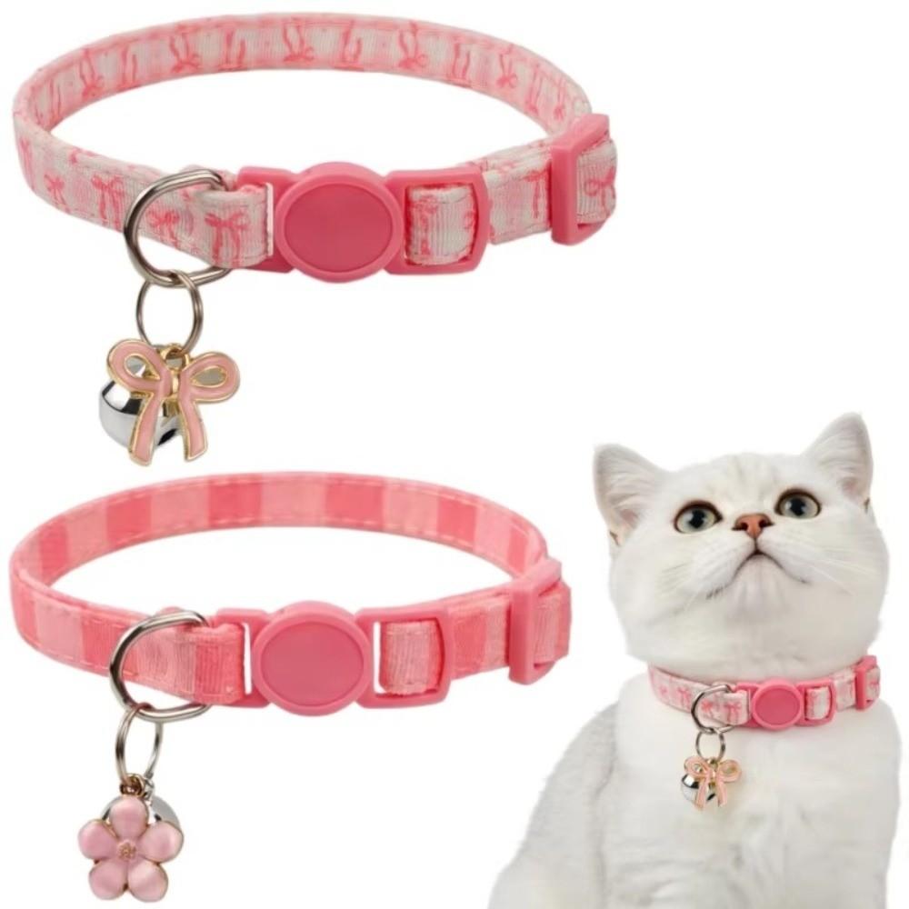 Adjustable Collar Pet Collar Bell Pendant Kitten Collar Cute Cat Neck Collar Cats Kittens