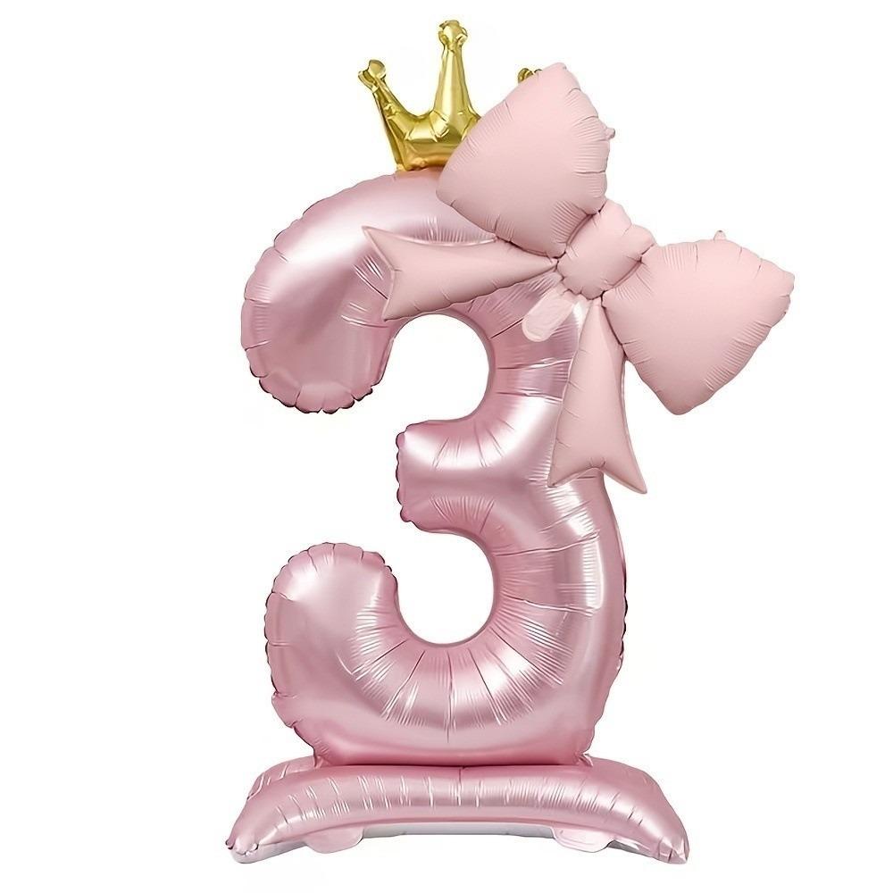 Pink Color Standing Crown Balloons Crown Shape 42 Inch Balloons Birthday Parties