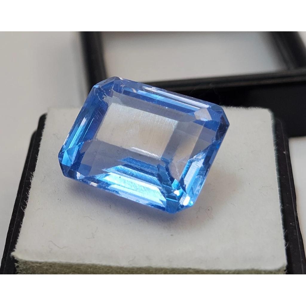 Beautiful Natural Sapphire Blue 15+ Ct Emerald Cut Loose Gemstone