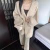 Korean Lazy Style Sweater Jacket for Women Autumn Winter Loose Alpaca Velvet Knitted Cardigan
