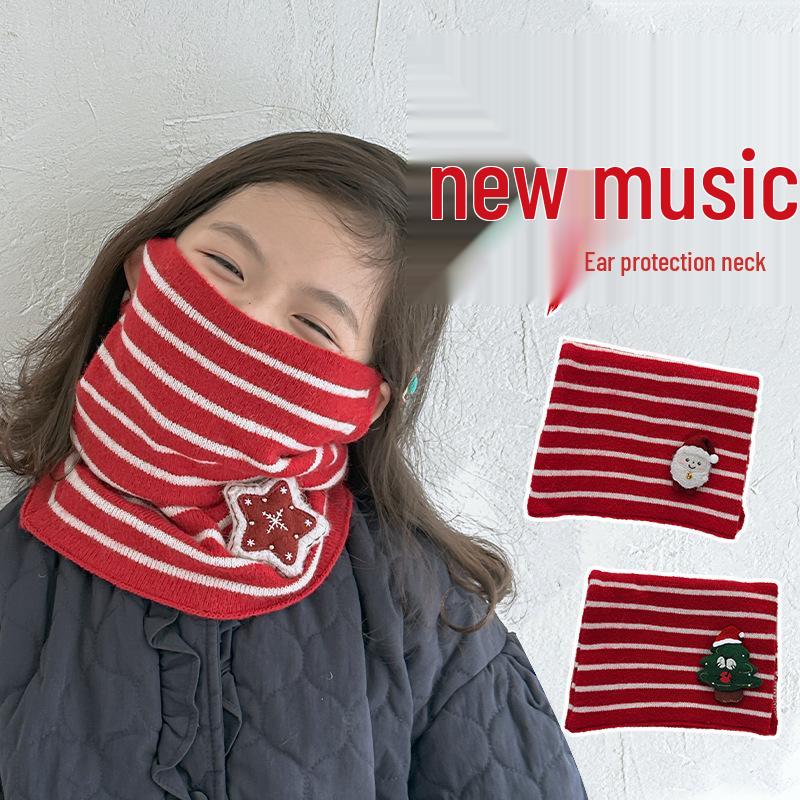 Children's 2025 Winter Red Scarf: Warm, Windproof Neck Gaiter for Girls - Cute and Protective