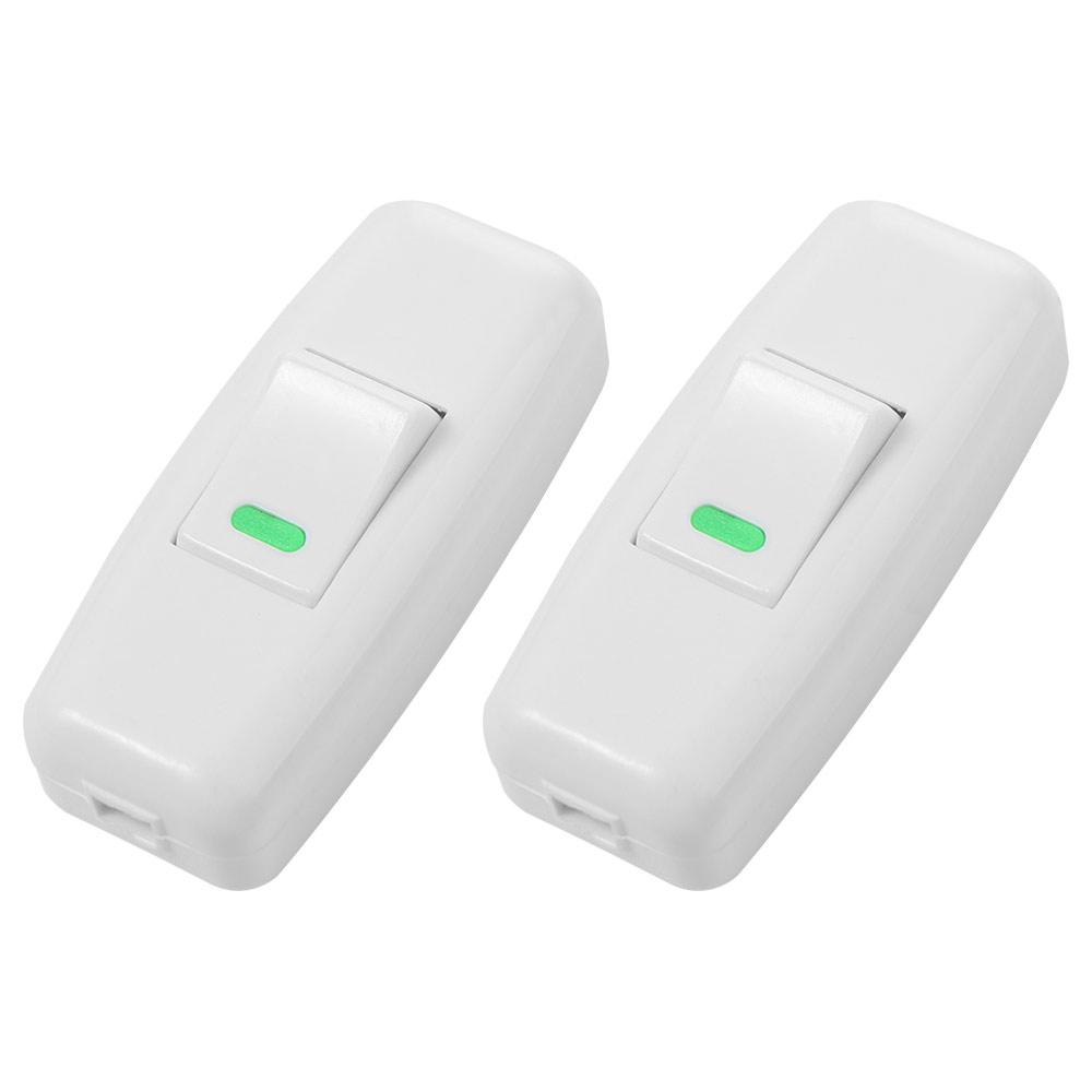 2pcs Inline on/Off Plastic Boat Shape Switch Classic Convenient Small Rocker Button Square Light Switch Bedside