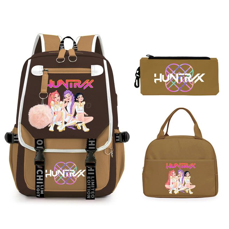 KPop Demon Hunters Rumi Anime Merchandise Backpack and Pencil Case Convenient Backpack for Couples for Business Trips and Travel