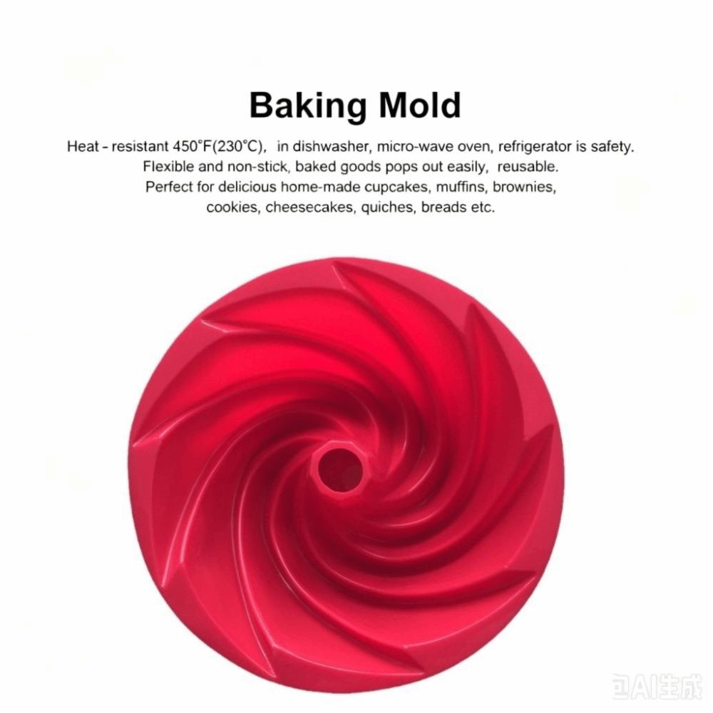 Silicone Spiral Cake Pan Non-Stick Fluted Bundt Pan Multipurpose Round Baking Pan  Home Kitchen