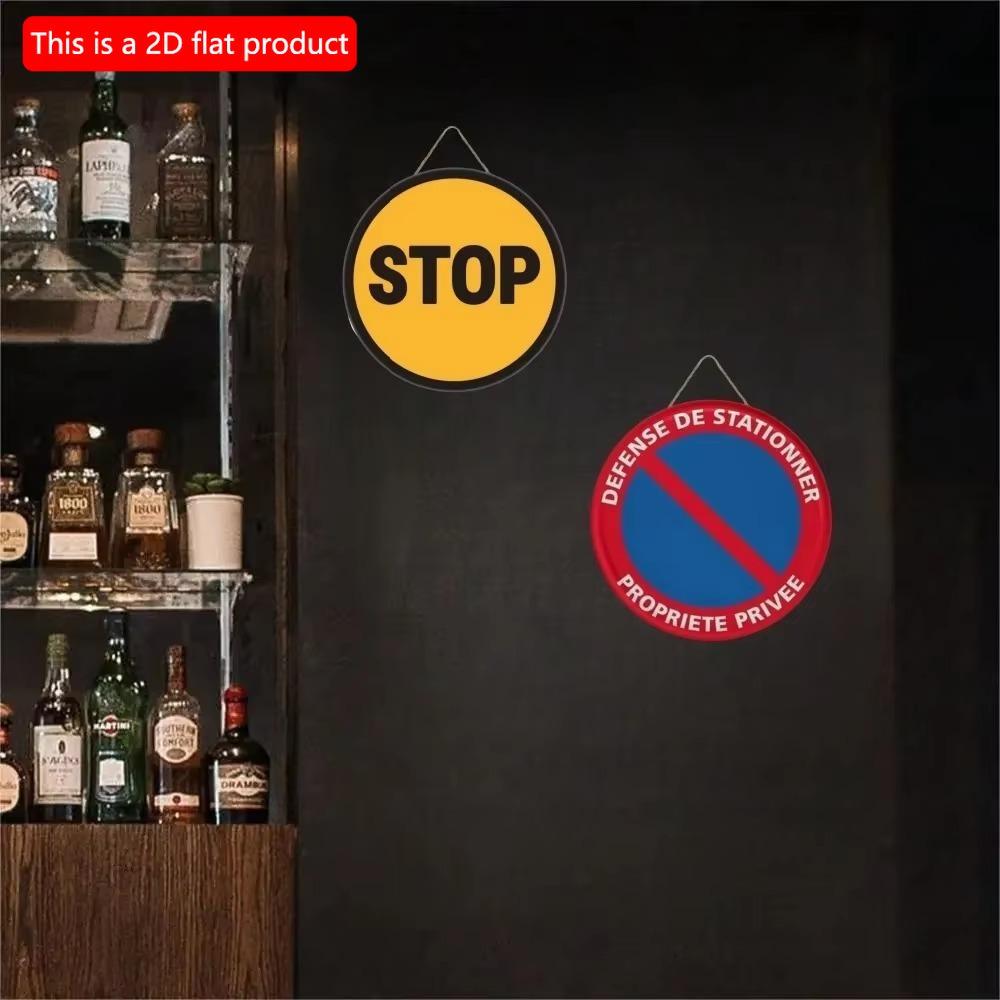 1 шт. 2d плоский круглый деревянный знак - 20 см Посторонним вход воспрещен Предупреждение Видеонаблюдение Настенный плакат Доска Двор Жесткий Знак Безопасности