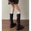 Small Elastic Knight Boots 2025 Autumn and Winter New Thick-soled High Tube Rear Zipper But Knee Boots Children